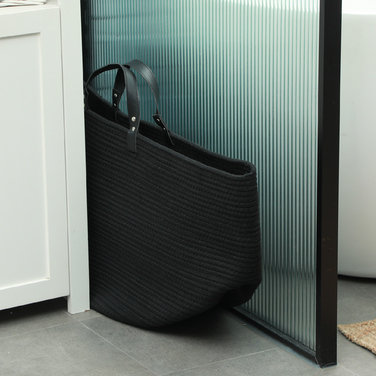 HOMCOM Laundry Basket 88L Folding Clothes Hamper with Handle, Laundry Box for Bathroom, 56 x 56 x 35.5 cm, Black | Aosom