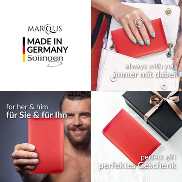 Набір для манікюру та педикюру Solingen Mega Manikür Set 12 шт. - професійний набір для чоловіків та жінок у стильному еко-шкіряному кейсі (червоний)