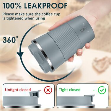 Термокружка CS COSDDI з нержавіючої сталі, 380 мл, для кави, води та чаю, з кришкою, для подорожей та авто, сірий колір