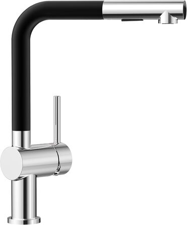 Змішувач для кухні CECIPA X203B чорного кольору з висувною насадкою, поворотний на 360°, з двома типами струменя, з нержавіючої сталі
