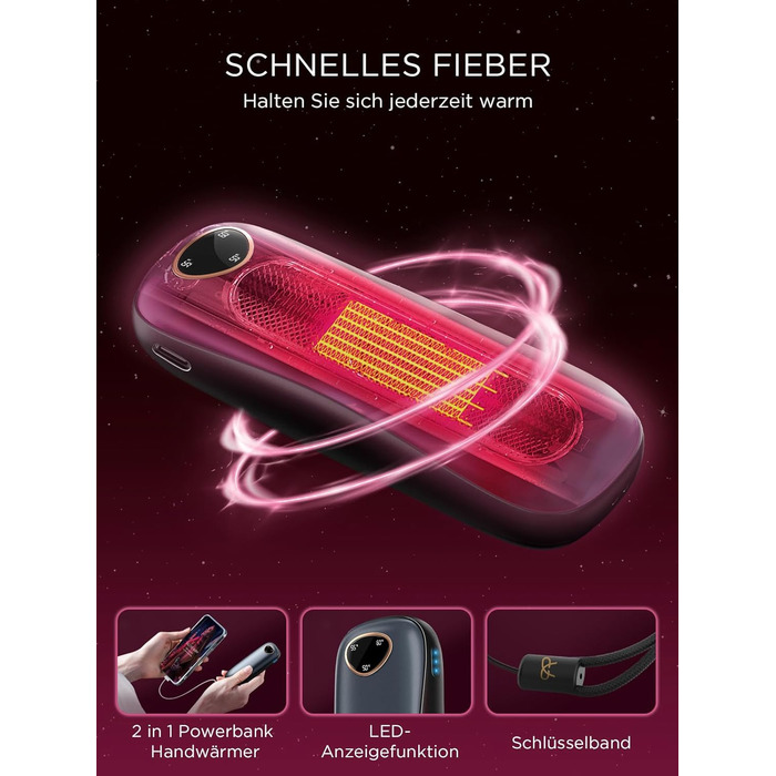 Електричні нагрівачі для рук Funme® 2 шт. з Powerbank 10000mAh - подарункова коробка, USB, до 60°C, для жінок, ідеальні для активного відпочинку