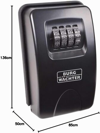 Ключниця-сейф Burg Wächter Key Safe 10 SB з 4-цифровим кодом для зовнішнього та внутрішнього встановлення, чорна