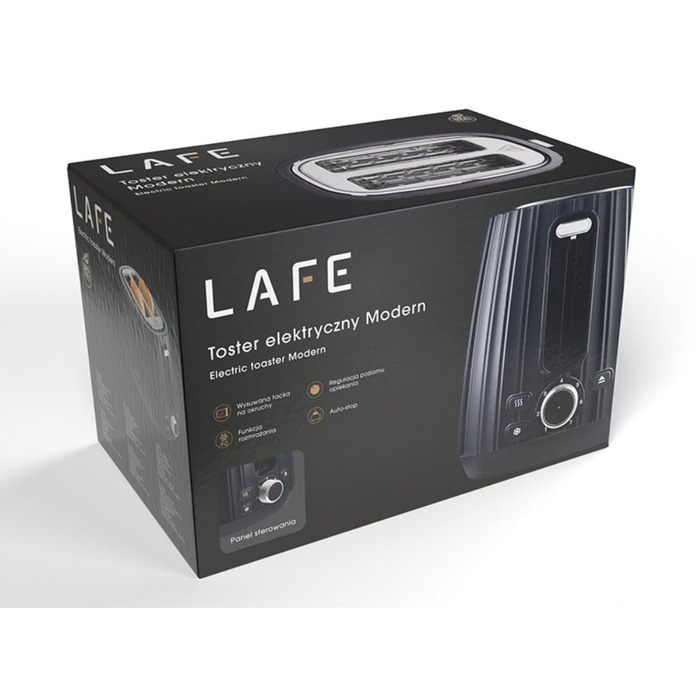 Тостер Lafe Modern, чорний, 1000 Вт
