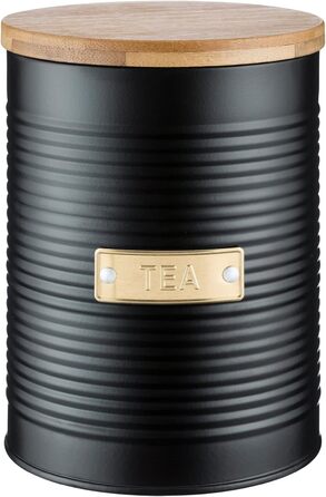 Контейнер для кави TYPHOON OTTO 1.4L з бамбуковим кришками та силіконовим ущільнювачем, декорований, з покриттям зі сталі. Підходить для кавових зерен, меленої кави та капсул. Також для чаю.