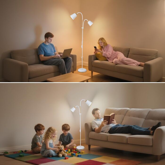 Світлодійна торшер ANTENLICHT YOYO з лампою для читання | E27, 60W | 360° регулювання | Вінтажний металевий торшер для вітальні | 159 см, зелений, без лампочки