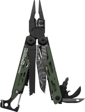 Leatherman Signal - Мультитул з 19 інструментів для кемпінгу та виживання - Зелений, з нейлоновим чохлом