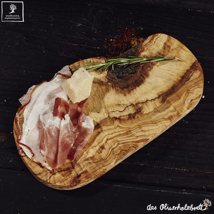 Cutting board Olive wood/Antipasto board/Serving board made of olive wood/Charcuterie board/natural shape/Olive wood board with natural edge, 45cm