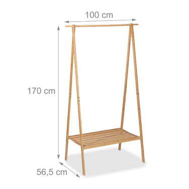 Relaxdays Folding Clothes Rack with Shelf