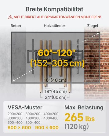 Кріплення для телевізора monTEK поворотне, до 60 кг, VESA 800x600 (60-120 дюймів)