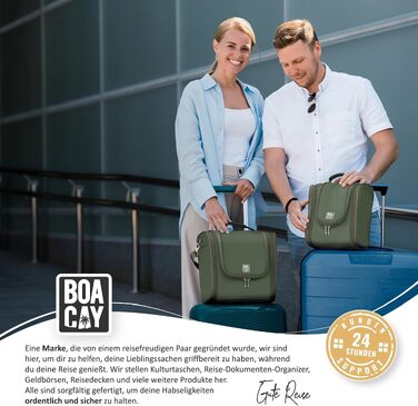 Великий дорожній косметичний органайзер BOACAY для жінок, чоловіків та дітей (Olive Green - Gray Interior)