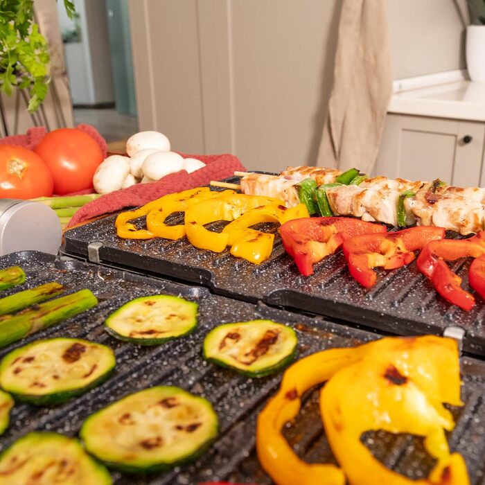 Cecotec Rock'nGrill Blaze Electric Grill. 2400W, RockStone coating, Easy cleaning, 180º opening, BPA-free, Grilling surface 29x23 cm, Adjustable temperature 2400 W | Blaze