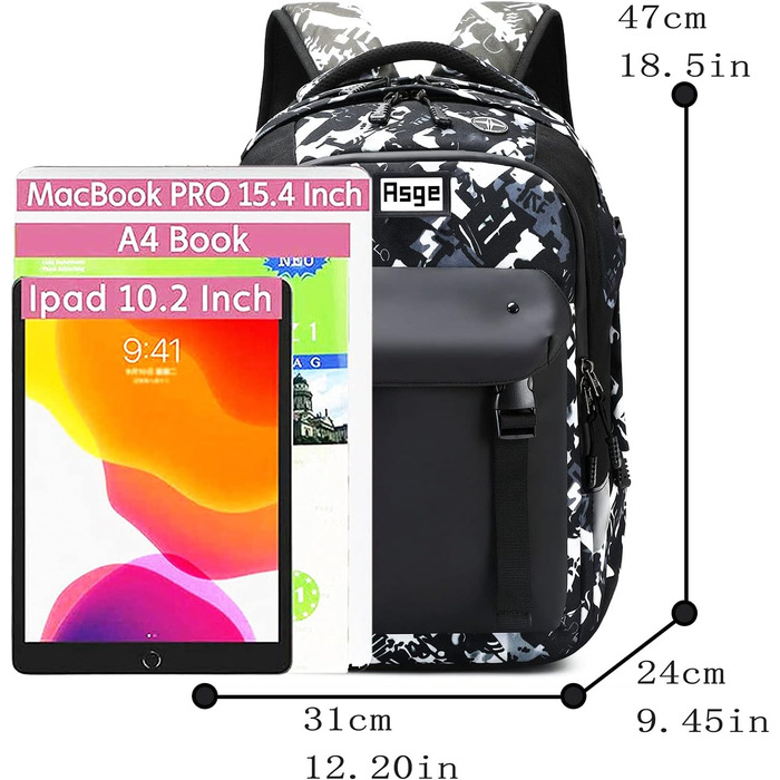 Шкільний рюкзак для хлопчика та дівчинки-підлітка, водонепроникний, 5-13 клас, 8-16 років, сірий