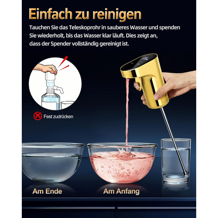 Електричний декантер для вина 5-в-1 з регульованою дозуванням, цифровий виливач, автоматичний дозатор вина, подарунок на день народження/День святого Валентина (золотий)