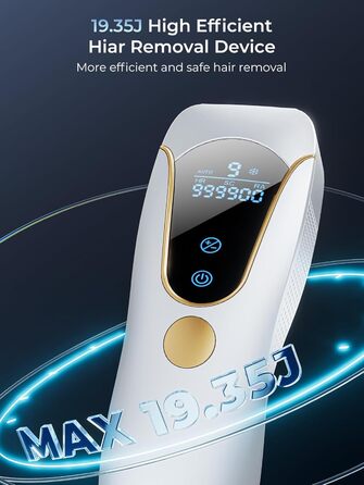 Пристрій для епіляції IPL Laser - безболісна епіляція з охолодженням, 3 функції, 9 рівнів, 600 нм, для жінок та чоловіків, для тіла, бікіні, ніг, пахв, білий
