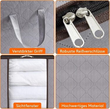 Органайзер для зберігання речей Lifewit - коробка для під ліжко, сірий (4 шт, 50л)