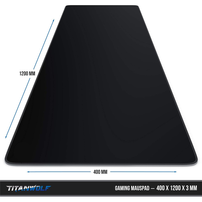 Килимок для миші Titanwolf XXXL 1200x400 мм, ігровий, великий розмір, покращена точність та швидкість, сумісний з Logitech, дизайн Koi (чорний)