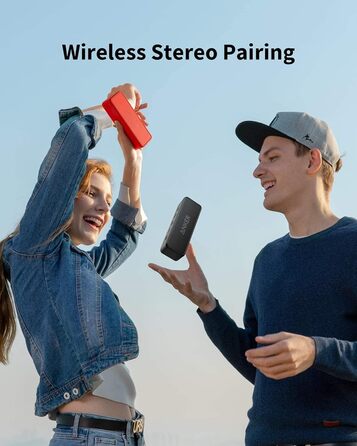 Портативна Bluetooth колонка Anker SoundCore 2, червона: потужний звук, глибокий бас, 24 години роботи, IPX7 водозахист, для iPhone, Galaxy та інших пристроїв