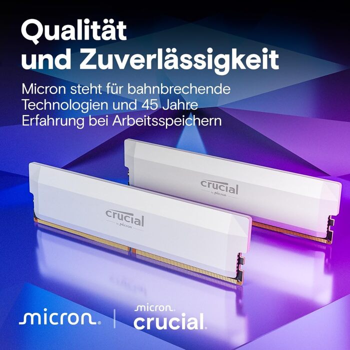 Crucial Pro DDR5 RAM 64GB (2x32GB) 6000MHz CL36, Intel XMP 3.0 / AMD Expo, Чорний - для ігор та ПК