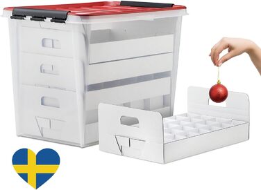 Контейнер для зберігання ялинкових кульок з кришкою, 61 л, BPA-free — коробка для новорічних іграшок та декору