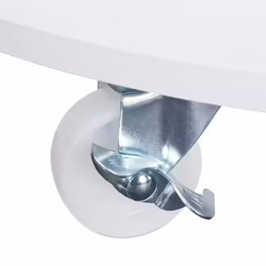 Relaxdays, white wine rack on 360° swivel casters, 6 glass holders, wine storage for 17 bottles, round, HxD: 56x54cm