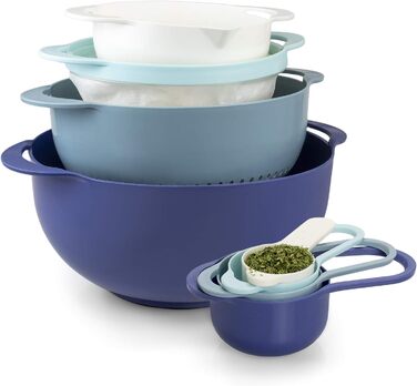 Набір кухольних мисок COOK WITH COLOR Nistschalen: 8 мисок (м'ятно-зелені), мірні склянки, сито, чаші для перемішування