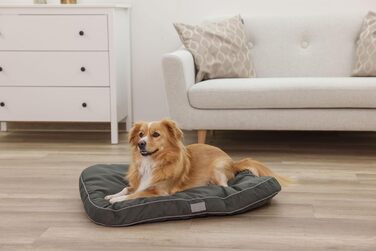 Подушка для собак Kerbl Jerome, 60x40x6 см, темно-зелений/сірий, знімний чохол, антиковзаюча поверхня