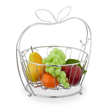 Relaxdays Fruit Bowl 'Apple' made of Metal