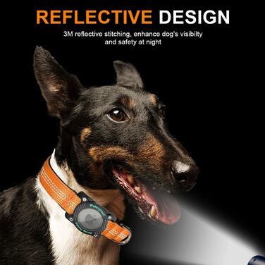 Нашийник для собак з AirTag, водонепроникний чохол, GPS-трекер, сумісний з Apple AirTag, для собак маленьких, середніх та великих порід, S (XL (39.5-55.5 см), помаранчевий)