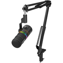 Мікрофон Comica D10 EIN з підсвічуванням RGB, XLR/USB, для стрімінгу, TikTok, подкастів та запису голосу. Сумісний з PC, Smartphone, Computer, Mac, PS4/5.