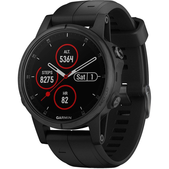 Годинник Garmin Fenix 5S Plus: Bluetooth, чорний, 240x240 пікселів