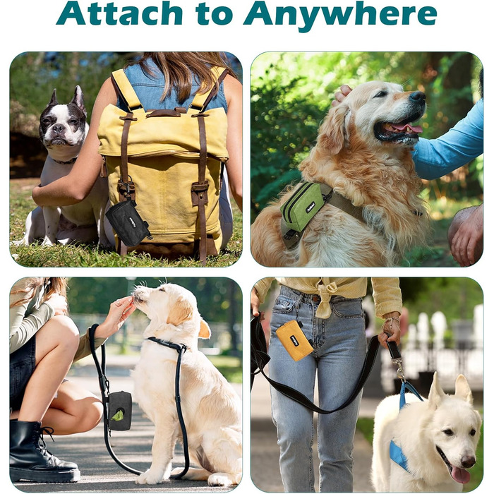 Диспенсер для собачих відходів PetBonus, водонепроникний, з місткістю для ласощів та 15 пакетиків (Чорний)