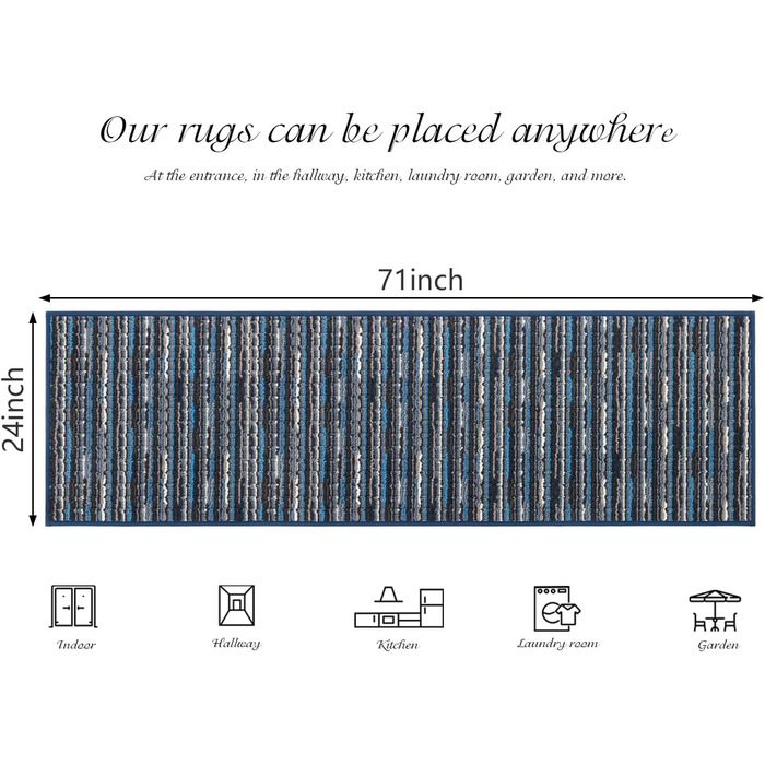 Придверний килимок 50x80 см для дому та вулиці, вологостійкий та антиковзаючий килим-грязезахист для входу, тераси та саду, що миється