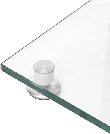 Підставка для колонок vidaXL, 2 шт., з 4 ніжками, антиковзаючі, скло (срібло)