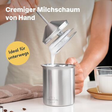 SILBERTHAL Ручний спінювач молока з нержавіючої сталі - 400 мл - для ідеального молочного піноманіття