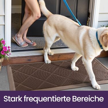 Килимок для дому та вулиці DEXI, 43x90 см, коричневий, водонепроникний, з антиковзким покриттям