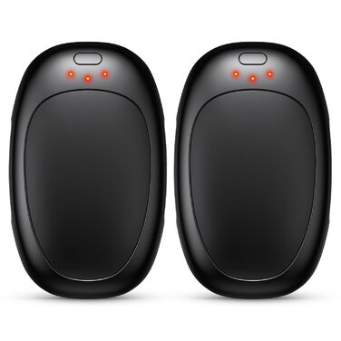 Jonwall Електричні грілки для рук 2 шт., USB-грілки, багаторазові, 3 режими нагріву, портативні, для кемпінгу, гольфу, чорні