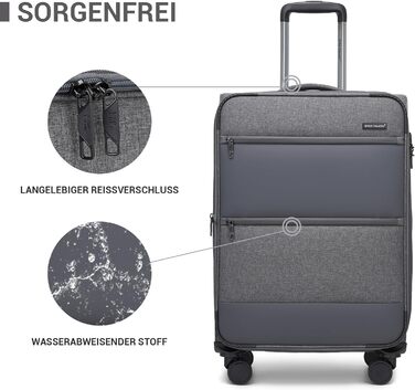 Розширюваний валіза British Traveller, 100 л, сірий, з TSA замком, 79.5x49x32.5 см