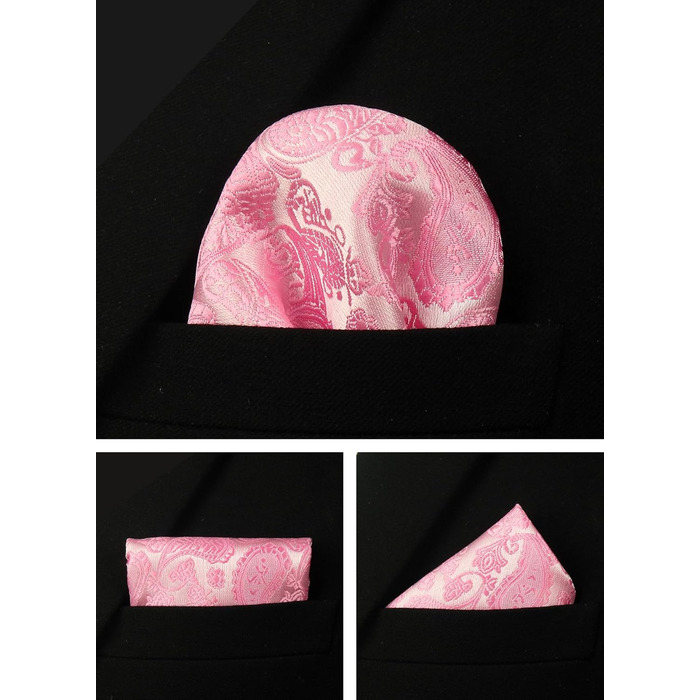 Набір краваток, нагрудних хустинок та затискачів для краваток Paisley: елегантний подарунковий набір для чоловіків (рожевий)