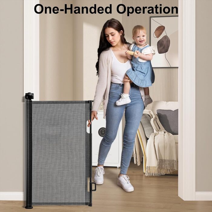 Захисне ворота на сходи для дітей та домашніх тварин, розсувні, до 55 см, 33 см заввишки, однією рукою, для дому та вулиці, білий (чорний)
