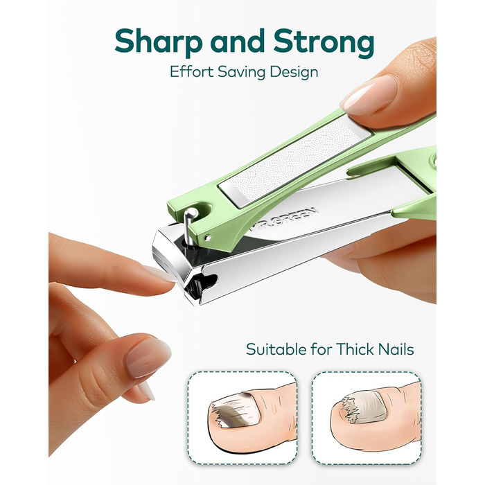 Професійний набір для манікюру MR.GREEN: кусачки для нігтів з пилкою, для чоловіків, жінок, дітей та літніх людей, зелений колір, подарункова упаковка