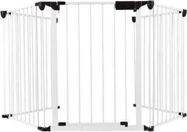 Клітка для собак, металева, розкладна, 310 x 2,5 x 75 см (5 шт., білий)