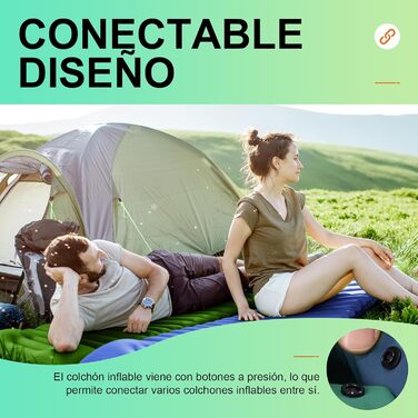 iParaAiluRy Self-Inflating Sleeping Pad Ultralight, Compact Self-Inflating Air Mattress for Outdoor Camping Hiking Backpacking Beach, Waterproof Camping Mat (Single Cyber Blue)