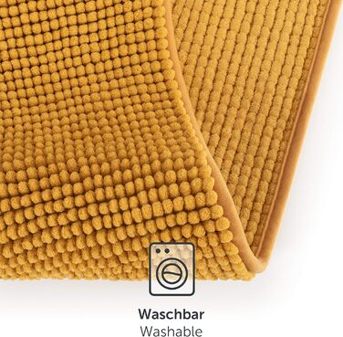 Килимок для ванної Blumtal Chenille 40x60 см - сертифікований Oeko-TEX, антиковзкий, для ванної кімнати, сірий (Spicy Mustard - жовтий)