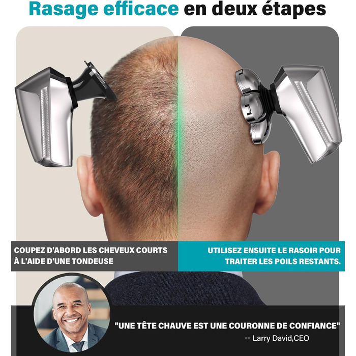 Електричний чоловічий голкостригувач для гоління голови, 7D, вологий/сухий, IPX7, набір для догляду за бородою з LED-дисплеєм, срігано-сірий, перезаряджається