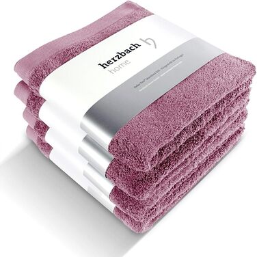 Рушники Herzbach Home Premium, 50 x 100 см, 4 шт. – 100% бавовна (Malve), м'які та швидковисихаючі