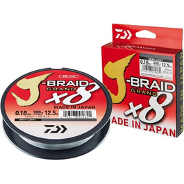 Плетена рибальська волосінь Daiwa J-Braid Grand 10/100, 270 м, сіра