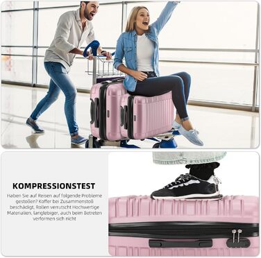 Набір валіз Beibye Zwillingsrollen: чорний (M) та рожеве золото (M)