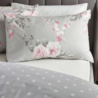 Комплект постільної білизни Catherine Lansfield Canterbury Floral, сірий, односпальний (90x200 см), з наволочкою