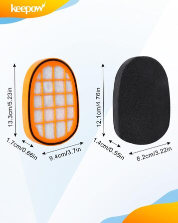 Набір фільтрів Keepow для пилососа Philips SpeedPro Max Aqua (8 шт.), мийні HEPA-фільтри для аккумуляторного пилососа
