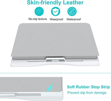 Клеар - Регульований столик-підставка для ноутбука на ліжко/диван/підлогу, XL (15.7'x23.6'), сірий, з двома висувними ящиками